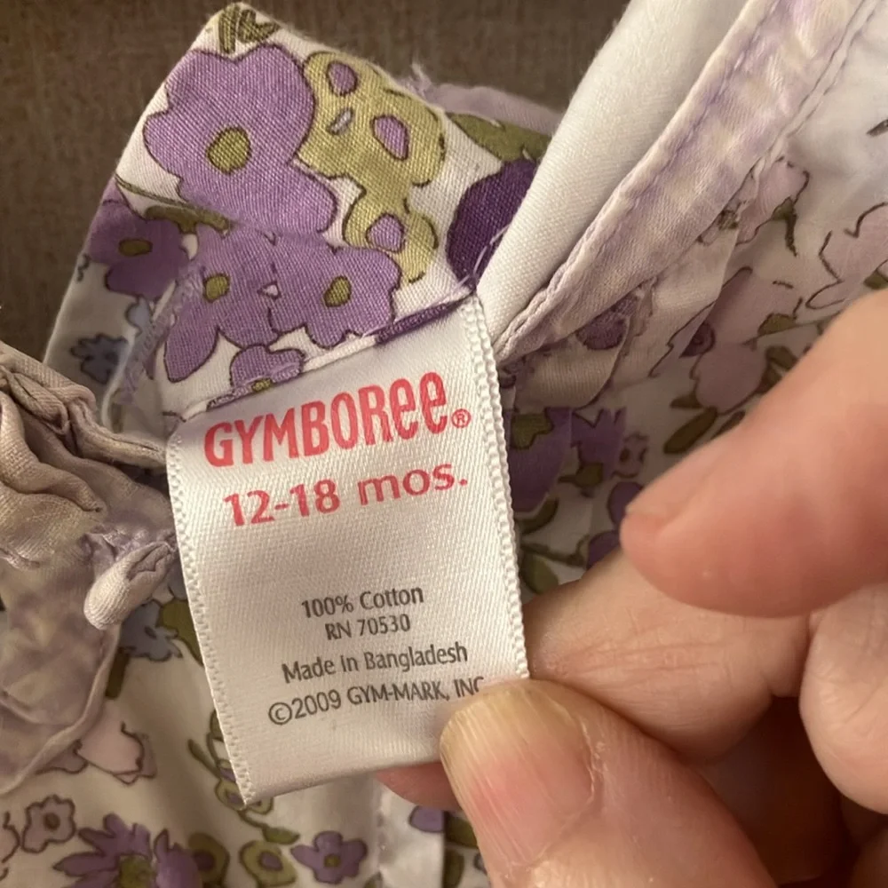 FINAL MARKDOWN Gymboree Purple and Green Floral Dress 12-18 months